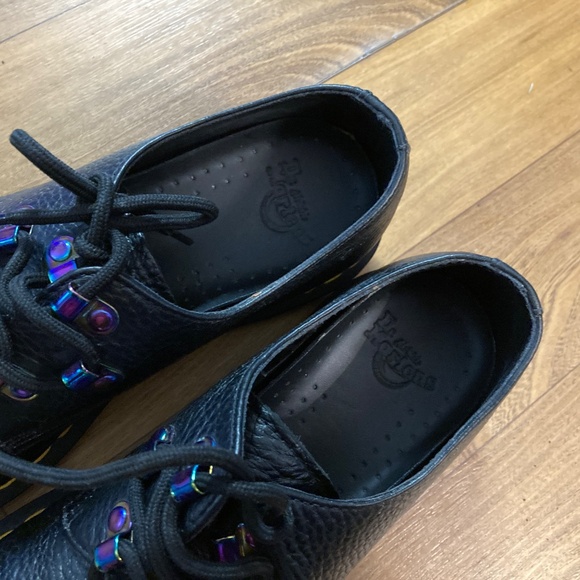 Dr. Martens 1461 Iridescent Hardware Black Milled Napa Leather Oxfords Women 7 - Picture 10 of 16